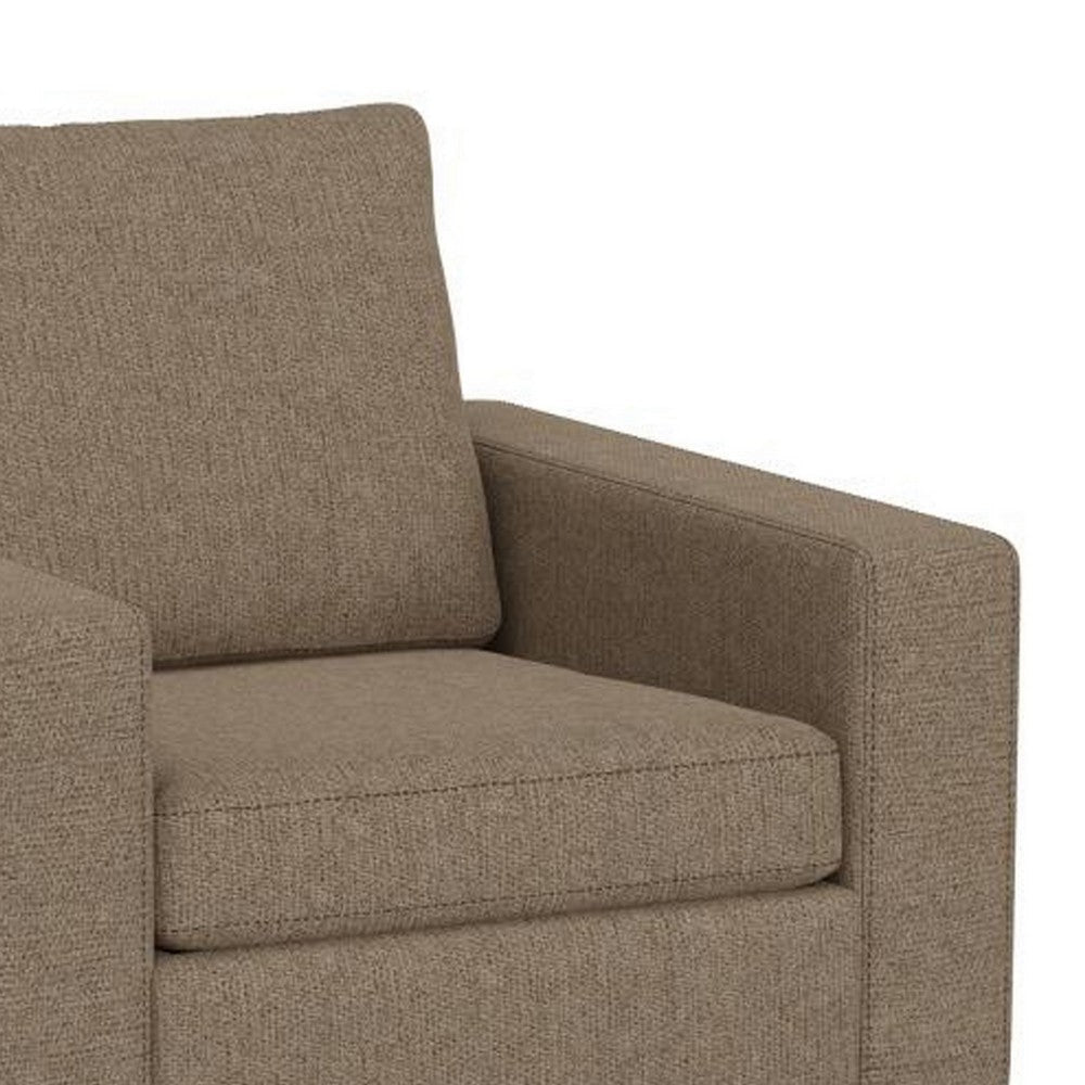 Jeni Accent Armchair 1 Throw Pillow Modern Camel Brown Polyester