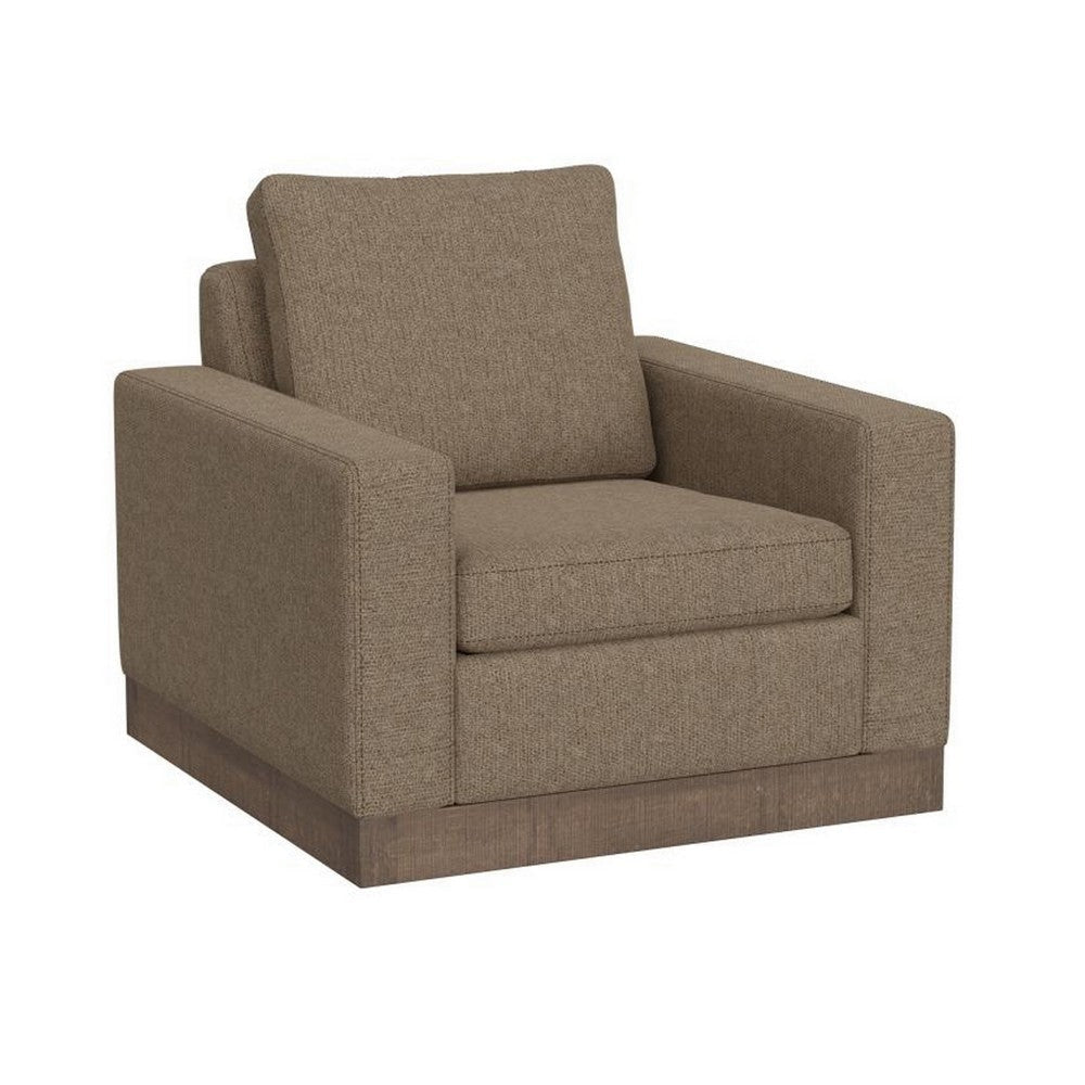 Jeni Accent Armchair, 1 Throw Pillow, Modern Camel Brown Polyester