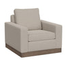 Jeni Accent Armchair, 1 Throw Pillow, Modern Oyster Beige Polyester