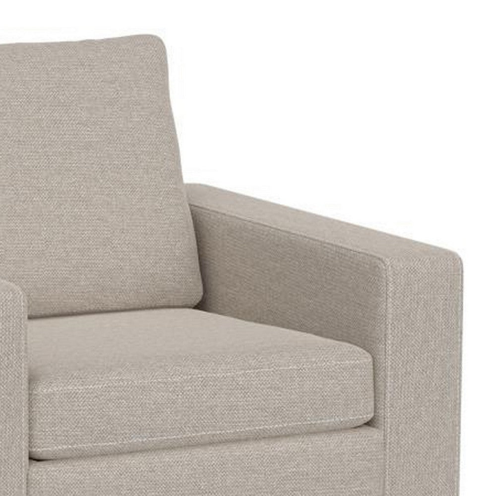 Jeni Accent Armchair 1 Throw Pillow Modern Oyster Beige Polyester
