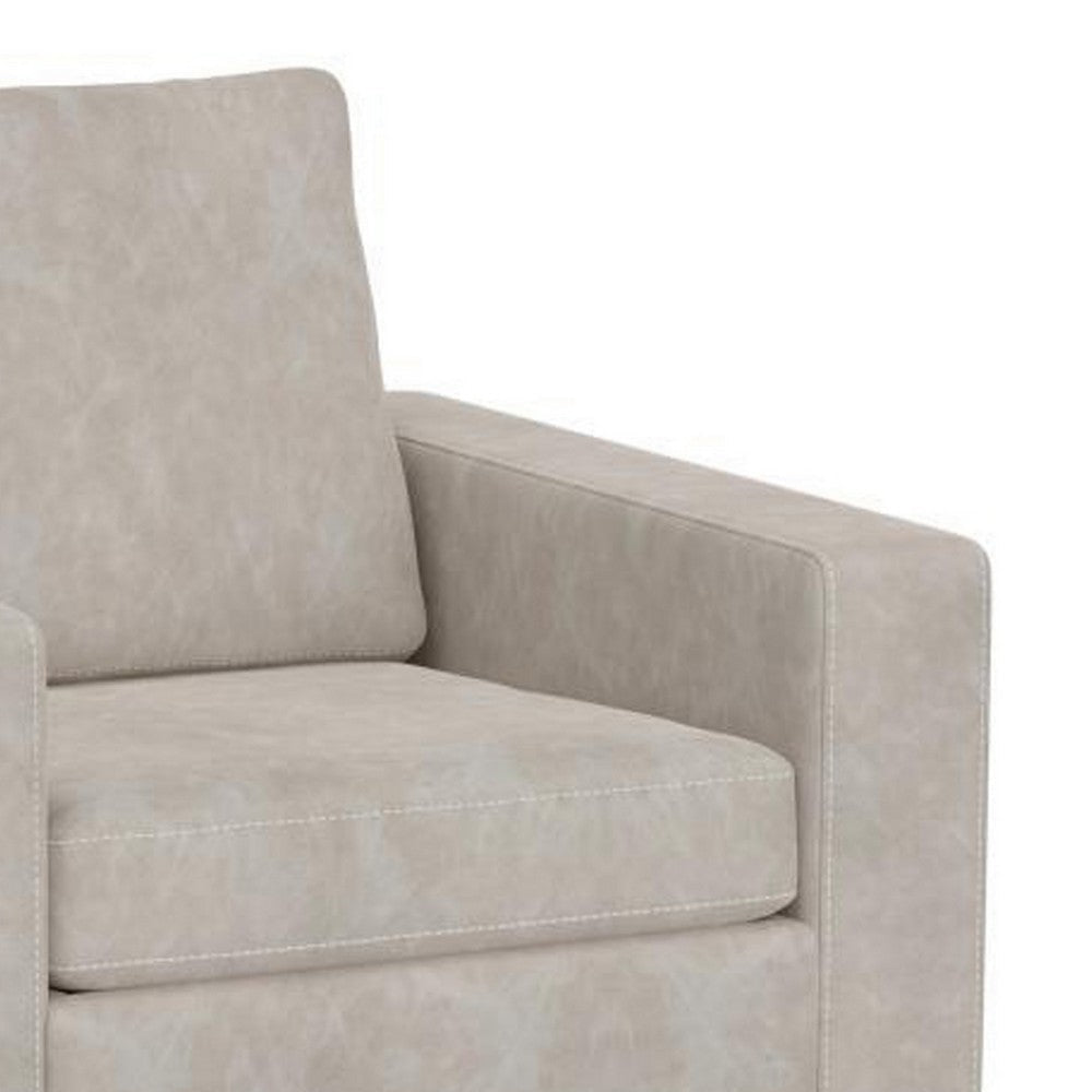 Jeni Accent Armchair 1 Throw Pillow Modern Oyster Gray Faux Leather