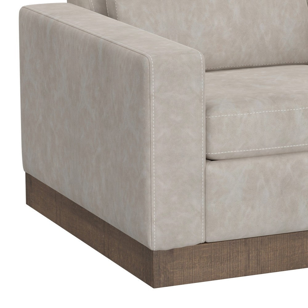 Jeni Accent Armchair 1 Throw Pillow Modern Oyster Gray Faux Leather