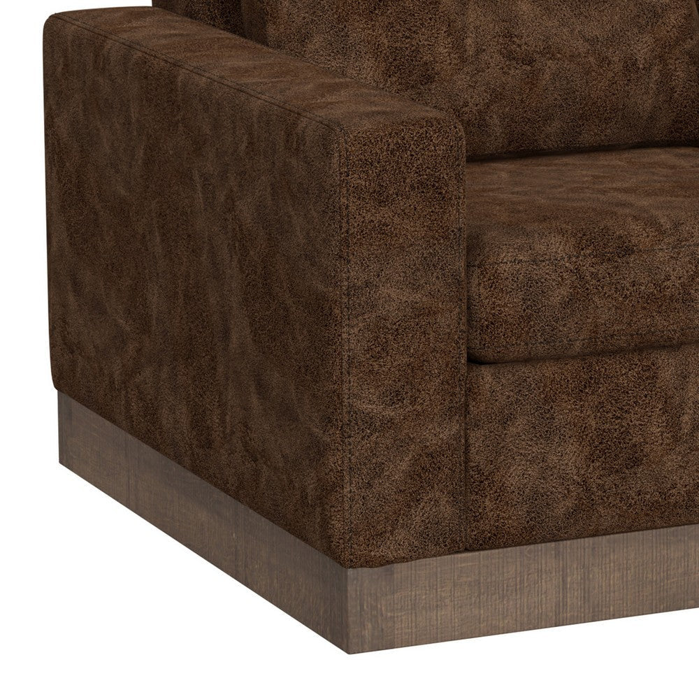 Jeni Accent Armchair 1 Throw Pillow Modern Rich Brown Faux Leather