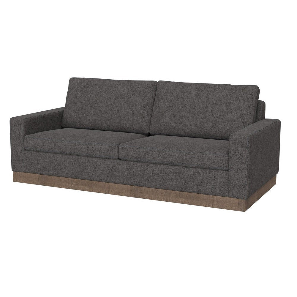 Jeni Loveseat 2 Throw Pillows Modern 64 Inch Iron Gray Polyester