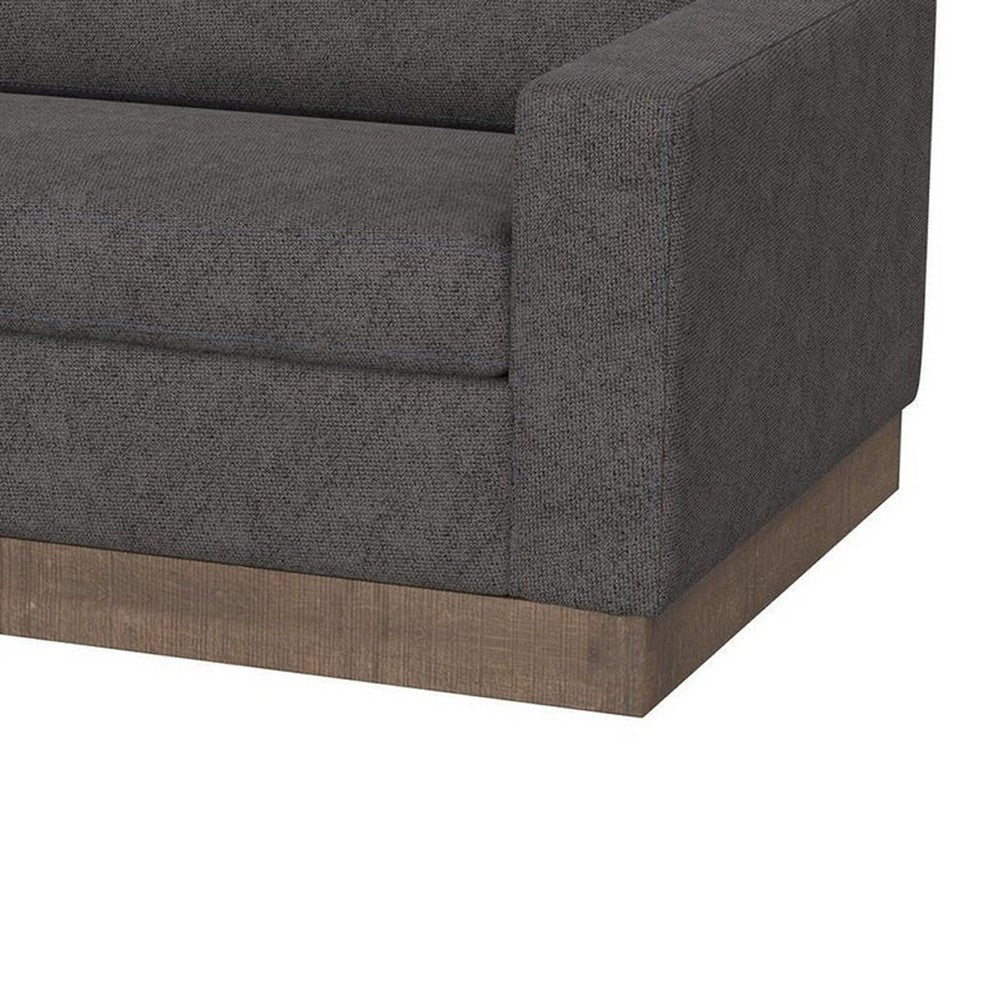 Jeni Loveseat 2 Throw Pillows Modern 64 Inch Iron Gray Polyester
