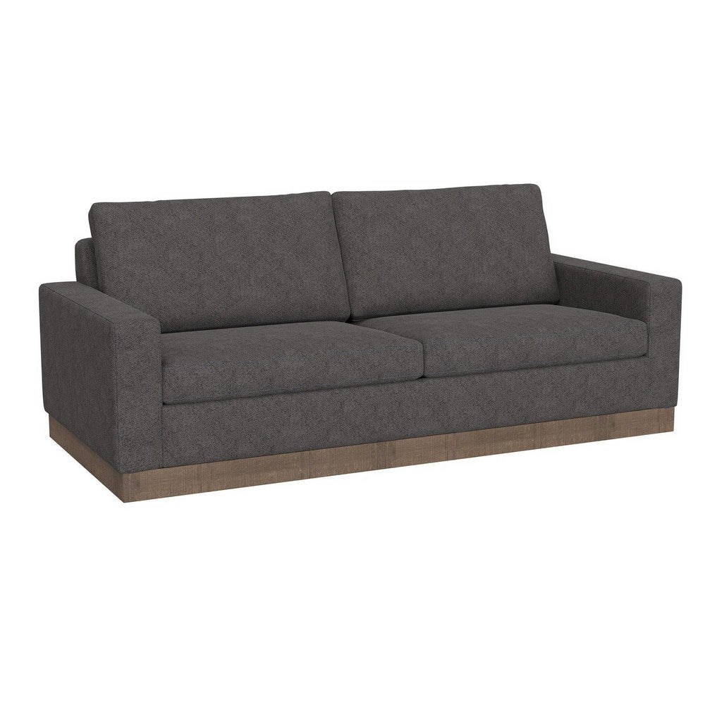 Jeni Loveseat, 2 Throw Pillows, Modern 64 Inch, Iron Gray Polyester