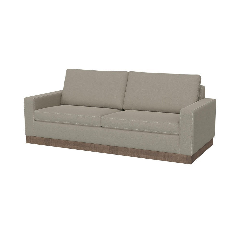 Jeni Loveseat 2 Throw Pillows Modern 64 Inch Almond Gray Polyester