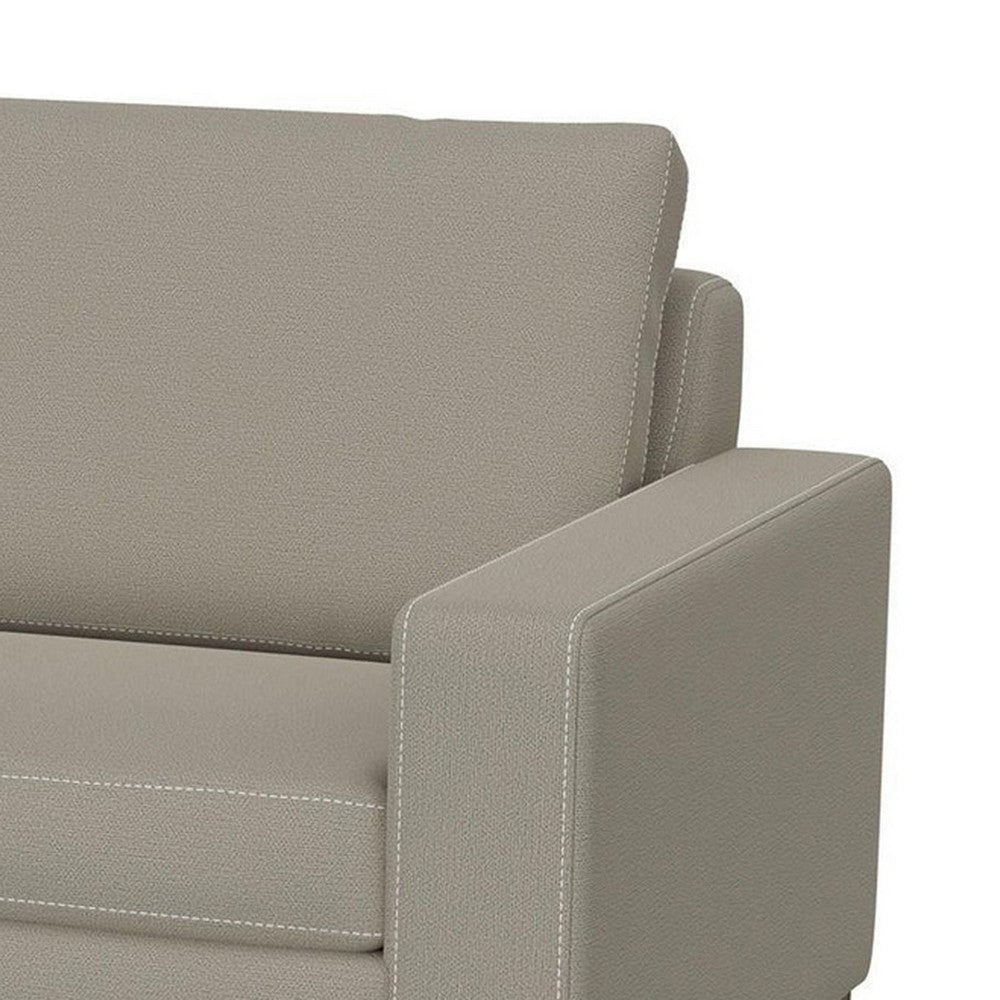 Jeni Loveseat 2 Throw Pillows Modern 64 Inch Almond Gray Polyester