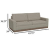 Jeni Loveseat 2 Throw Pillows Modern 64 Inch Almond Gray Polyester