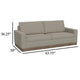 Jeni Loveseat 2 Throw Pillows Modern 64 Inch Almond Gray Polyester