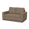 Jeni Loveseat 2 Throw Pillows Modern 64 Inch Camel Brown Polyester