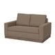 Jeni Loveseat 2 Throw Pillows Modern 64 Inch Camel Brown Polyester