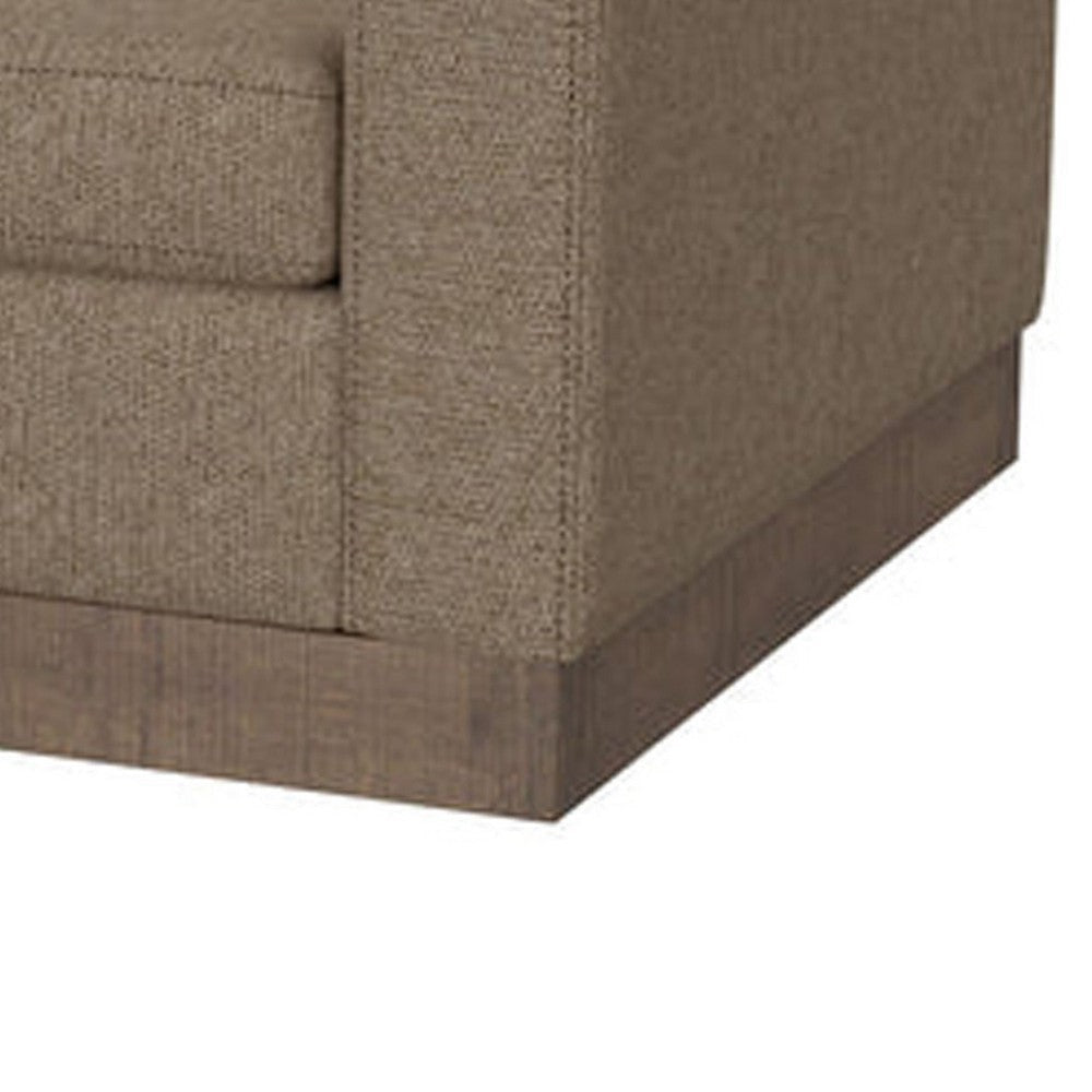 Jeni Loveseat 2 Throw Pillows Modern 64 Inch Camel Brown Polyester