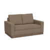 Jeni Loveseat, 2 Throw Pillows, Modern 64 Inch, Camel Brown Polyester