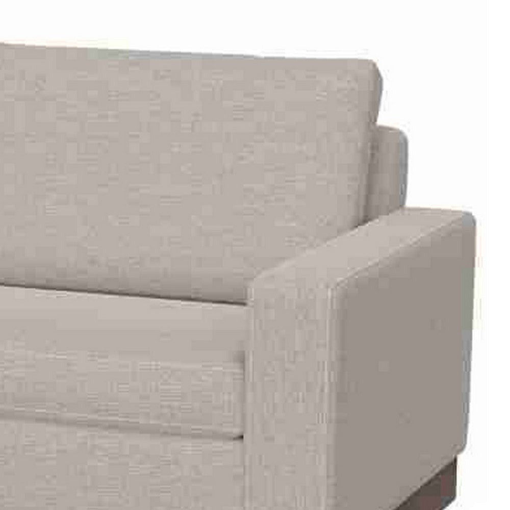 Jeni Loveseat 2 Throw Pillows Modern 64 Inch Oyster Beige Polyester