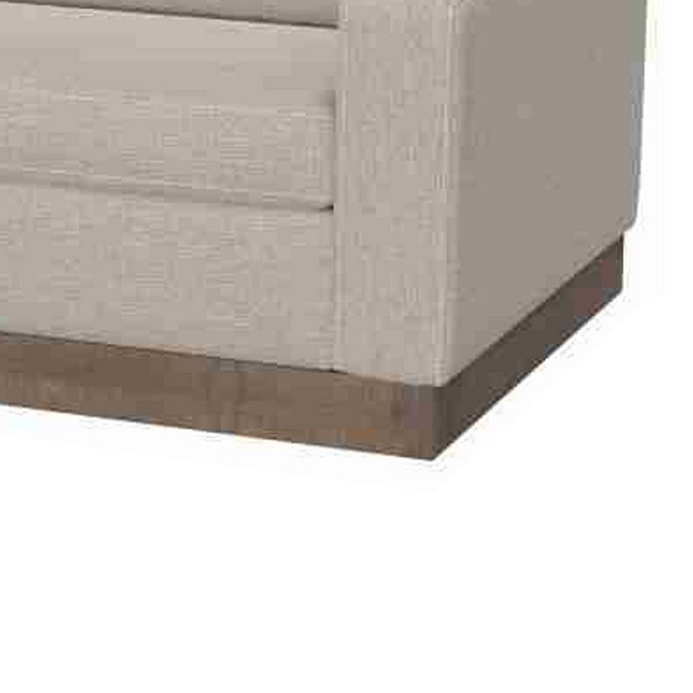 Jeni Loveseat 2 Throw Pillows Modern 64 Inch Oyster Beige Polyester