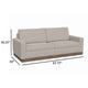 Jeni Loveseat 2 Throw Pillows Modern 64 Inch Oyster Beige Polyester