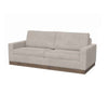 Jeni Loveseat 2 Throw Pillow Modern 64 Inch Oyster Gray Faux Leather