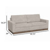 Jeni Loveseat 2 Throw Pillow Modern 64 Inch Oyster Gray Faux Leather