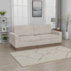 Jeni Loveseat, 2 Throw Pillow, Modern 64 Inch Oyster Gray Faux Leather