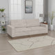 Jeni Loveseat, 2 Throw Pillow, Modern 64 Inch Oyster Gray Faux Leather