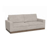 Jeni Loveseat, 2 Throw Pillow, Modern 64 Inch Oyster Gray Faux Leather