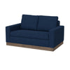 Jeni Loveseat 2 Throw Pillows Modern 64 Inch Midnight Blue Polyester