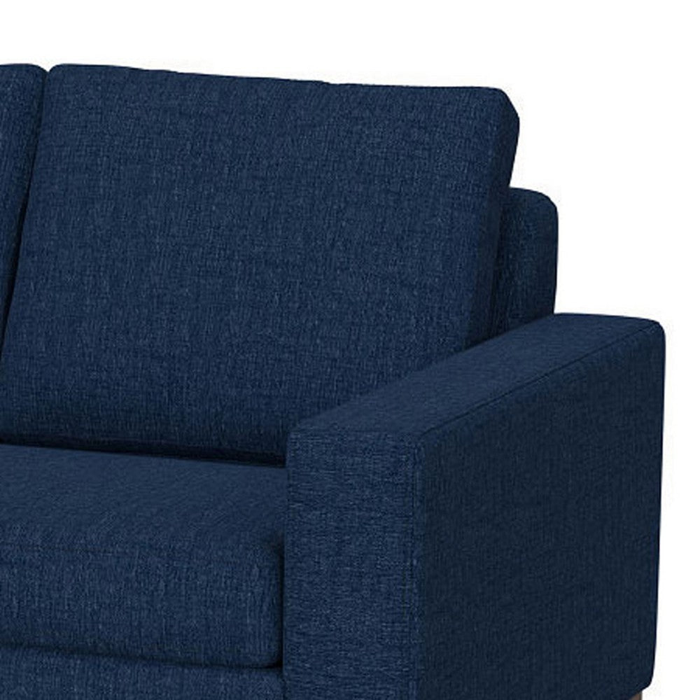 Jeni Loveseat 2 Throw Pillows Modern 64 Inch Midnight Blue Polyester