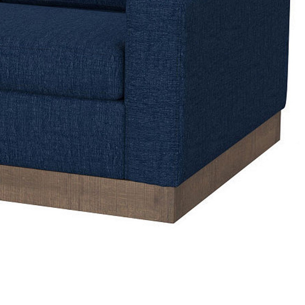 Jeni Loveseat 2 Throw Pillows Modern 64 Inch Midnight Blue Polyester