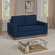 Jeni Loveseat, 2 Throw Pillows, Modern 64 Inch Midnight Blue Polyester