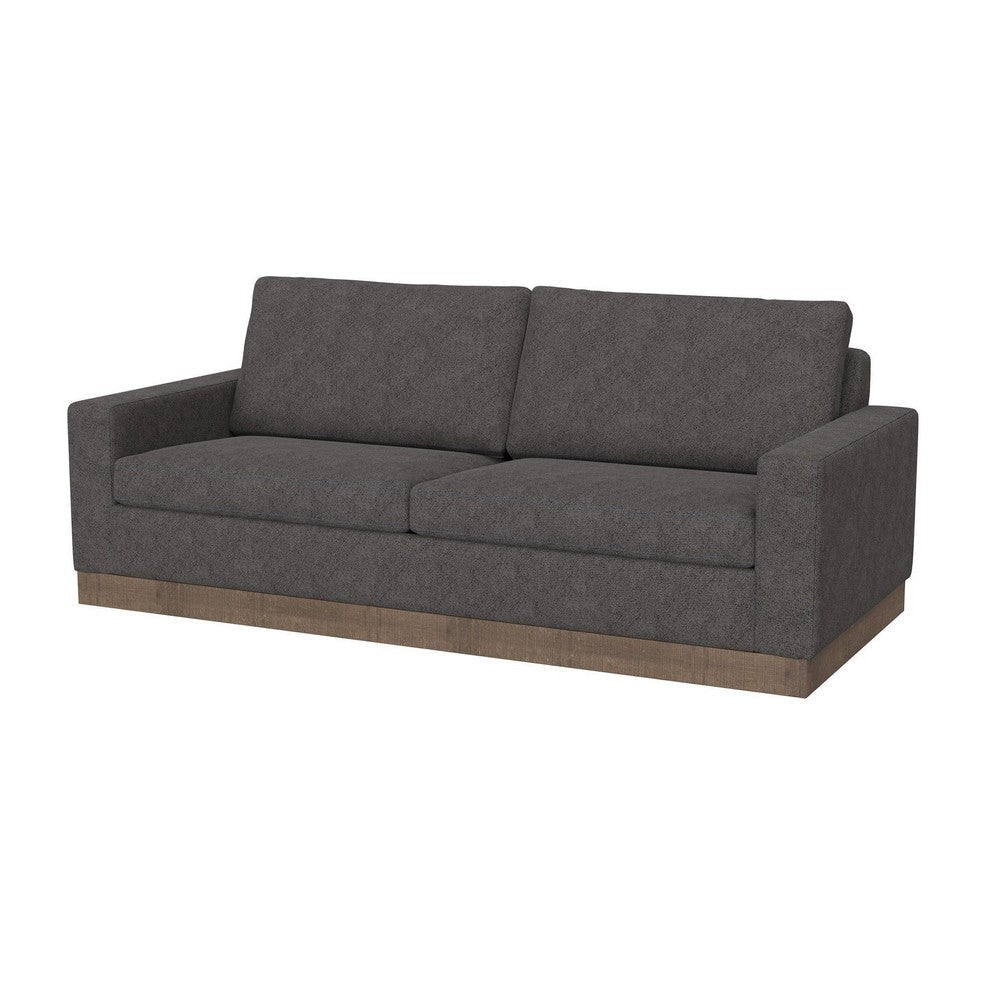 Jeni Sofa 2 Throw Pillows Modern 90 Inch Dark Gray Polyester Seat