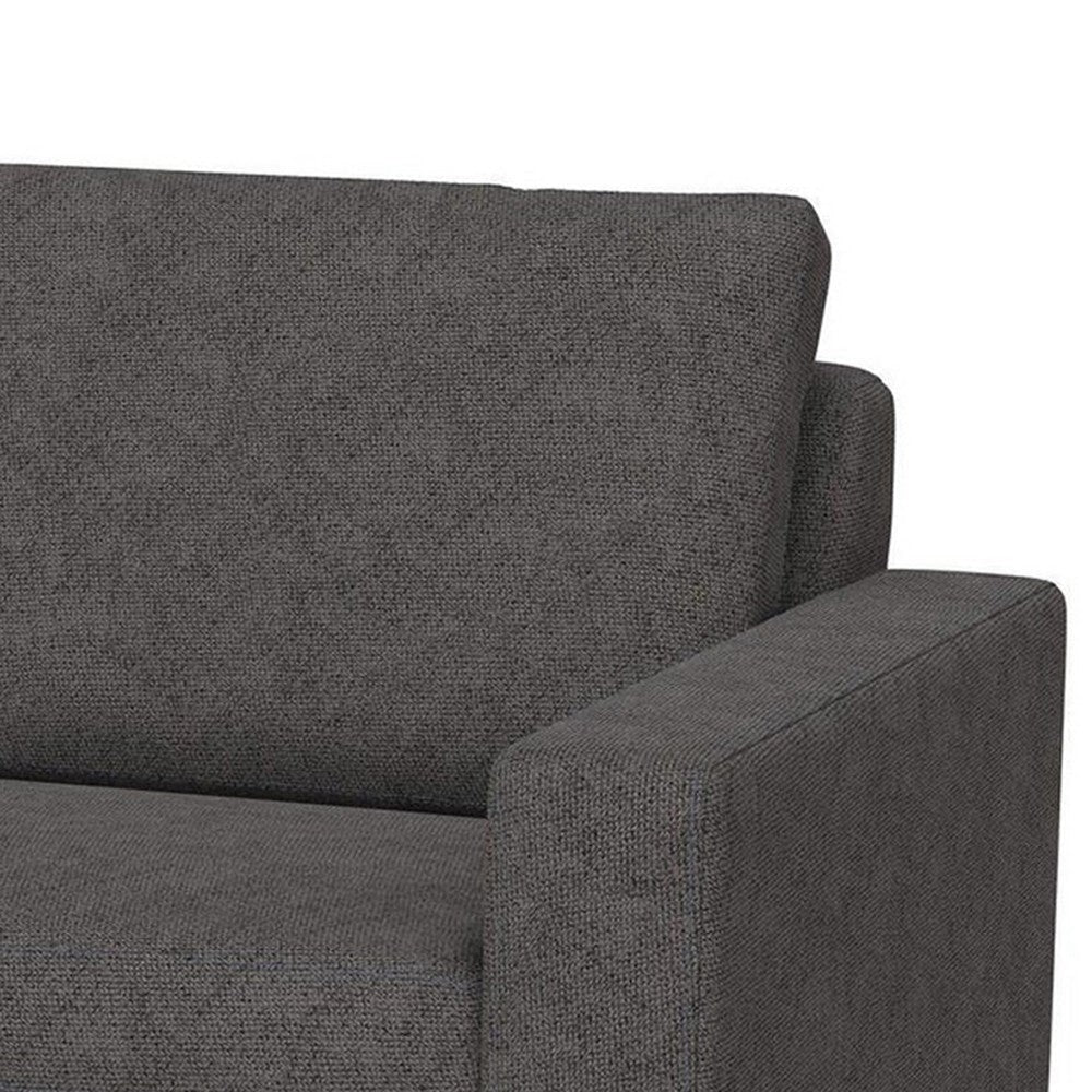 Jeni Sofa 2 Throw Pillows Modern 90 Inch Dark Gray Polyester Seat