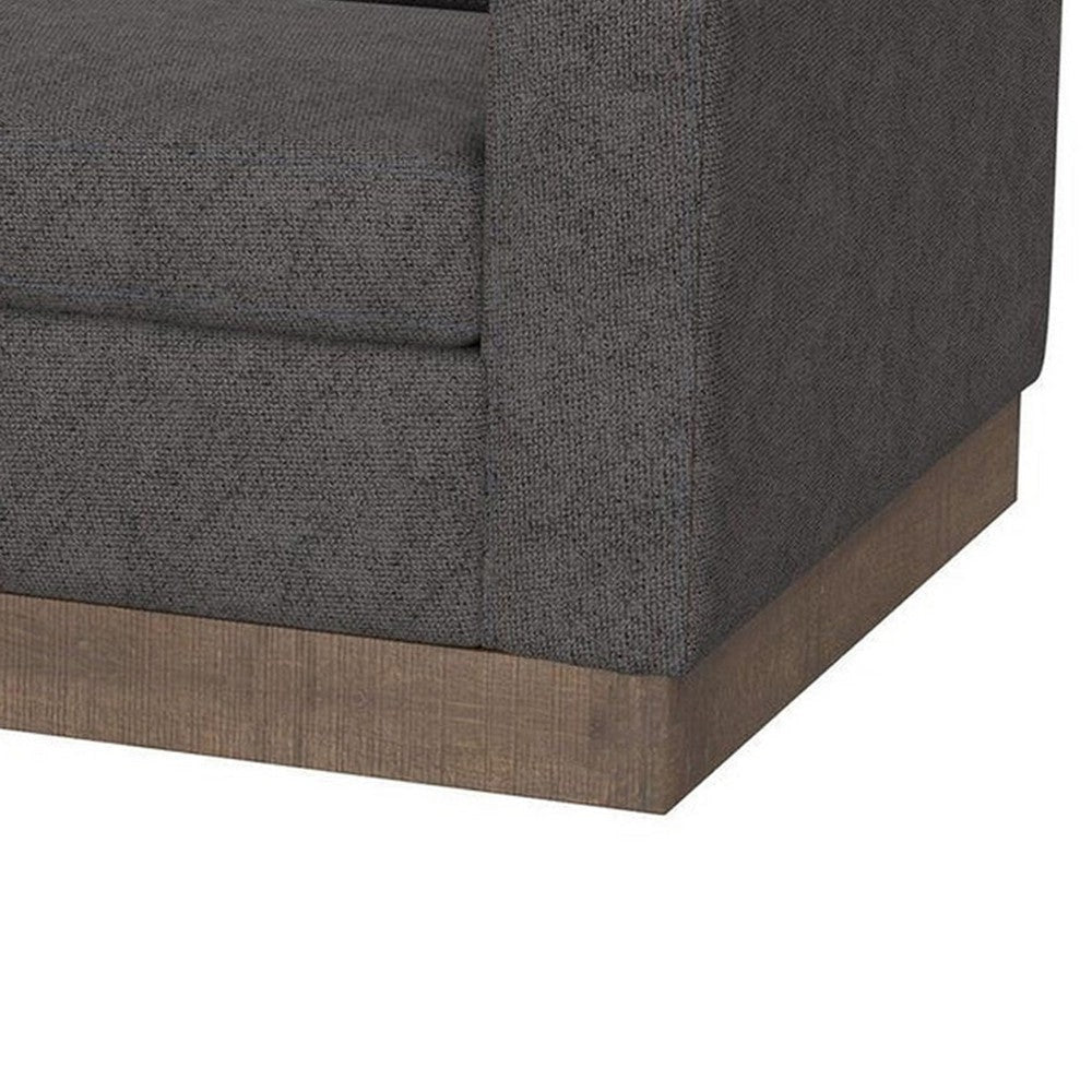 Jeni Sofa 2 Throw Pillows Modern 90 Inch Dark Gray Polyester Seat
