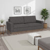 Jeni Sofa, 2 Throw Pillows, Modern 90 Inch Dark Gray Polyester Seat
