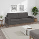 Jeni Sofa, 2 Throw Pillows, Modern 90 Inch Dark Gray Polyester Seat