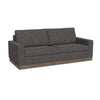 Jeni Sofa, 2 Throw Pillows, Modern 90 Inch Dark Gray Polyester Seat