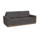 Jeni Sofa, 2 Throw Pillows, Modern 90 Inch Dark Gray Polyester Seat