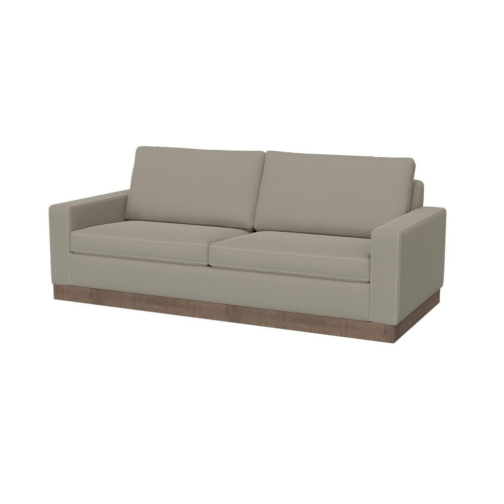 Jeni Sofa 2 Throw Pillows Modern 90 Inch Almond Gray Polyester Seat