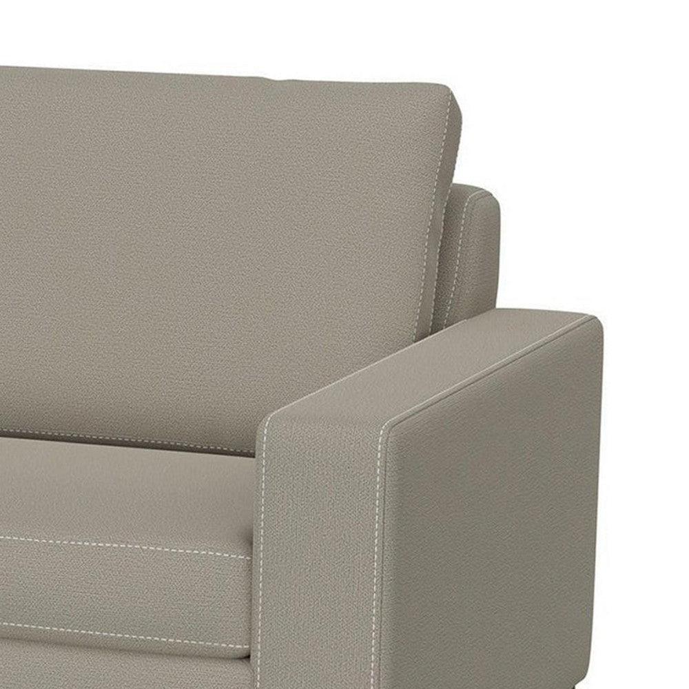 Jeni Sofa 2 Throw Pillows Modern 90 Inch Almond Gray Polyester Seat