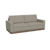 Jeni Sofa, 2 Throw Pillows, Modern 90 Inch, Almond Gray Polyester Seat