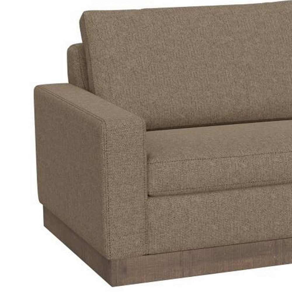 Jeni Sofa 2 Throw Pillows Modern 90 Inch Camel Brown Polyester Seat