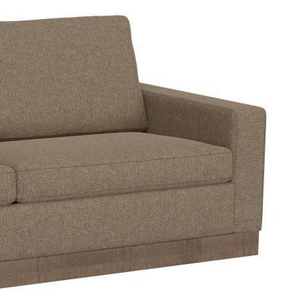 Jeni Sofa 2 Throw Pillows Modern 90 Inch Camel Brown Polyester Seat