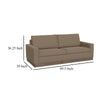 Jeni Sofa 2 Throw Pillows Modern 90 Inch Camel Brown Polyester Seat