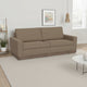 Jeni Sofa, 2 Throw Pillows, Modern 90 Inch Camel Brown Polyester Seat