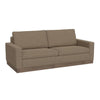 Jeni Sofa, 2 Throw Pillows, Modern 90 Inch Camel Brown Polyester Seat
