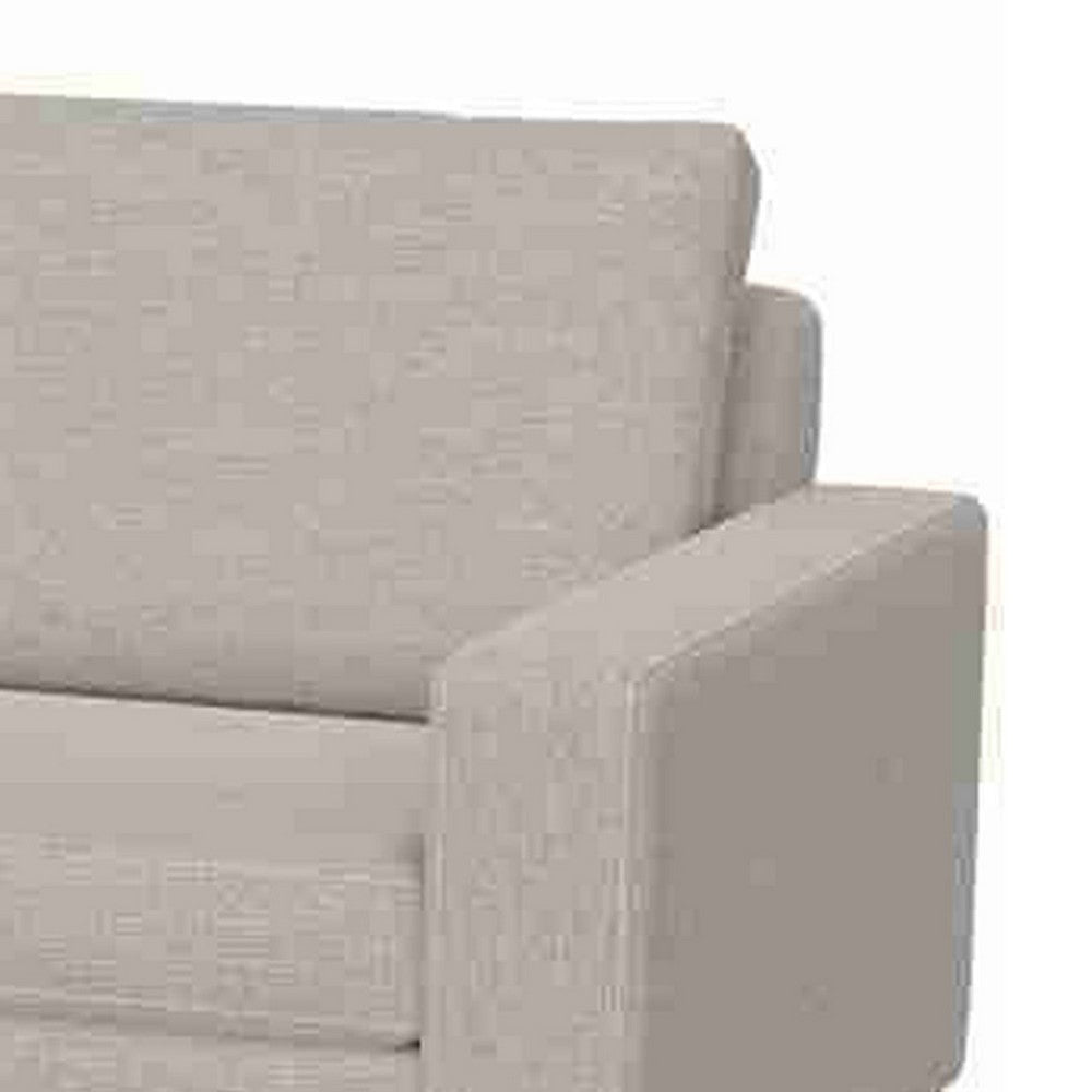 Jeni Sofa 2 Throw Pillows Modern 90 Inch Oyster Beige Polyester Seat
