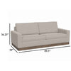 Jeni Sofa 2 Throw Pillows Modern 90 Inch Oyster Beige Polyester Seat