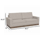 Jeni Sofa 2 Throw Pillows Modern 90 Inch Oyster Beige Polyester Seat