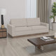 Jeni Sofa, 2 Throw Pillows, Modern 90 Inch Oyster Beige Polyester Seat