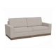 Jeni Sofa, 2 Throw Pillows, Modern 90 Inch Oyster Beige Polyester Seat